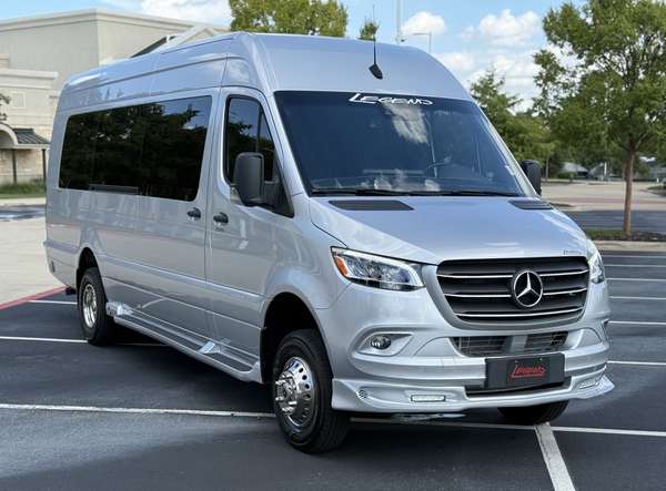 VIP luxury Sprinter van with chrome grill in Dallas, Texas