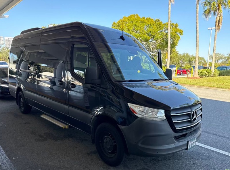 Sprinter van front side view in Miami