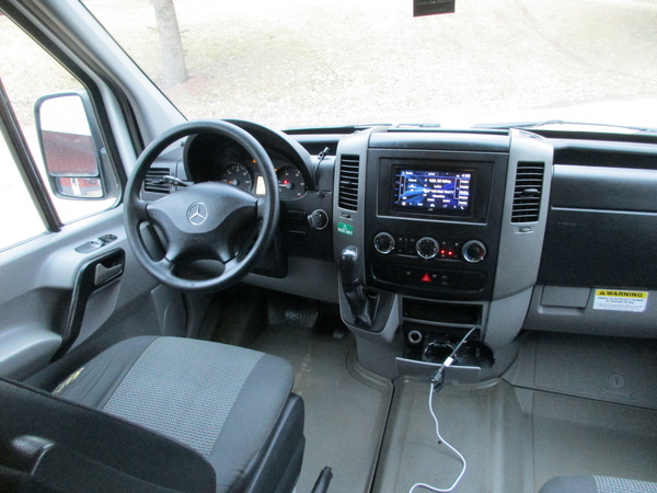 Sprinter van interior with comfortable seating in Minneapolis, MN