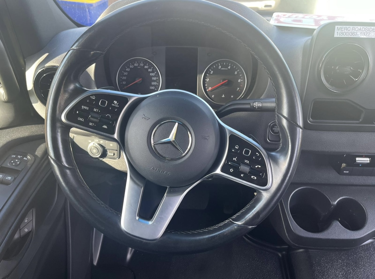 Mercedes-Benz Sprinter passenger van interior steering wheel and dashboard — Montgomery, AL van rental