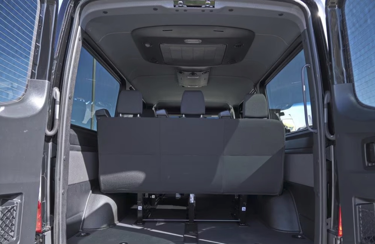 Mercedes-Benz Sprinter van rear cargo and luggage space — Norfolk VA passenger van rentals