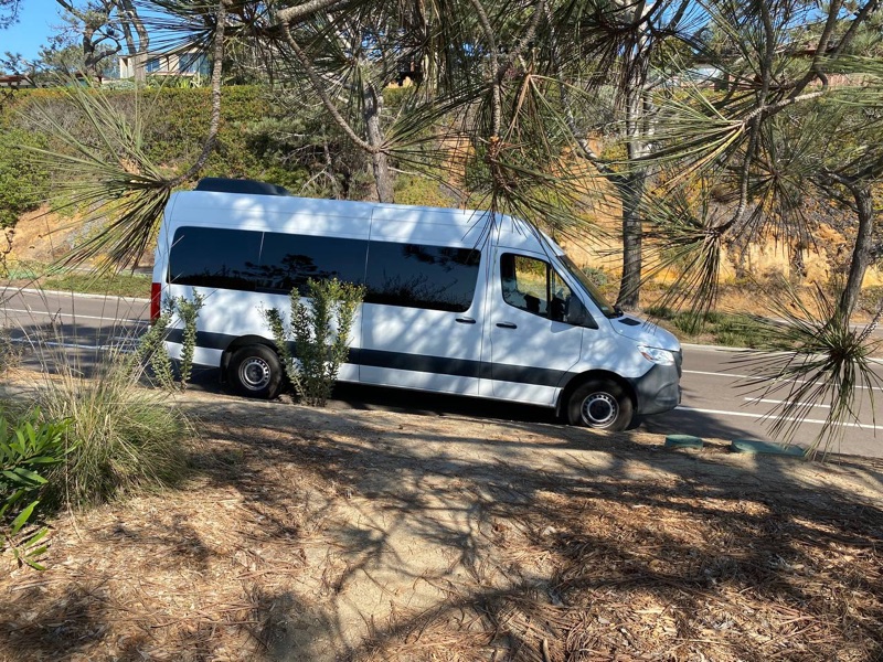 Sprinter van front view — passenger van rental near Raleigh-Durham International Airport