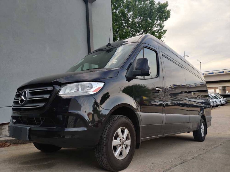 Sprinter van front view available for rent near Tampa International Airport
