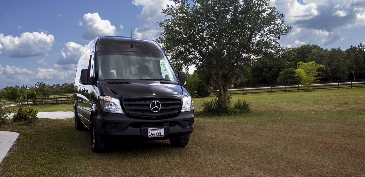 Mercedes-Benz Sprinter passenger van available for rent in Wilmington, NC near ILM airport