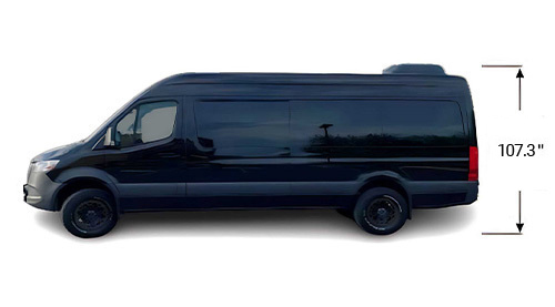 15 Passenger Van — 170" Wheelbase dimensions diagram