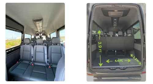 15 Passenger Van — 170" Wheelbase dimensions diagram