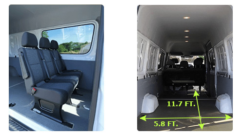 5 Seater Crew Cargo — 144" Wheelbase dimensions diagram