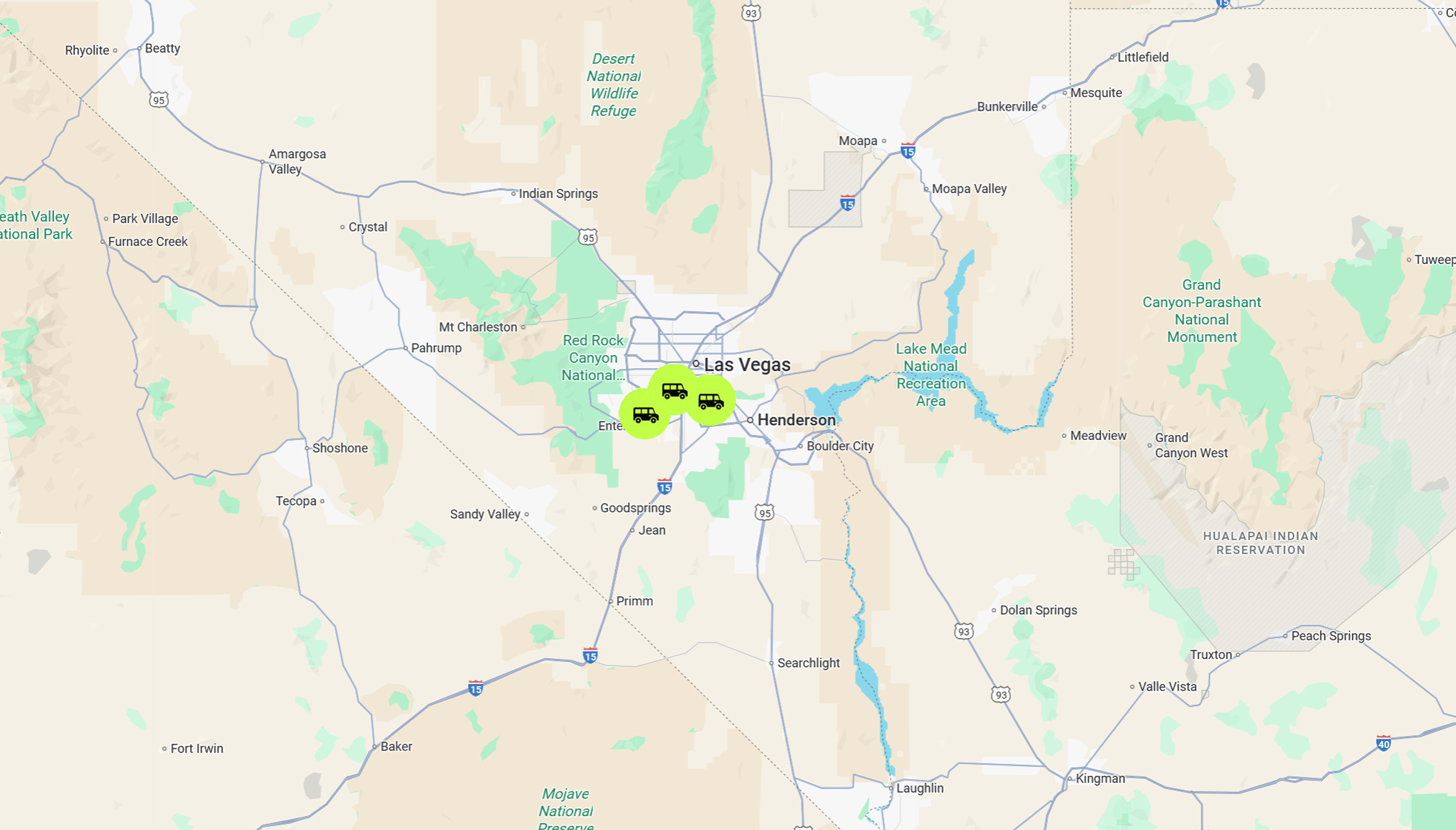 Las Vegas Van Rentals Service Area & Van Rental Locations