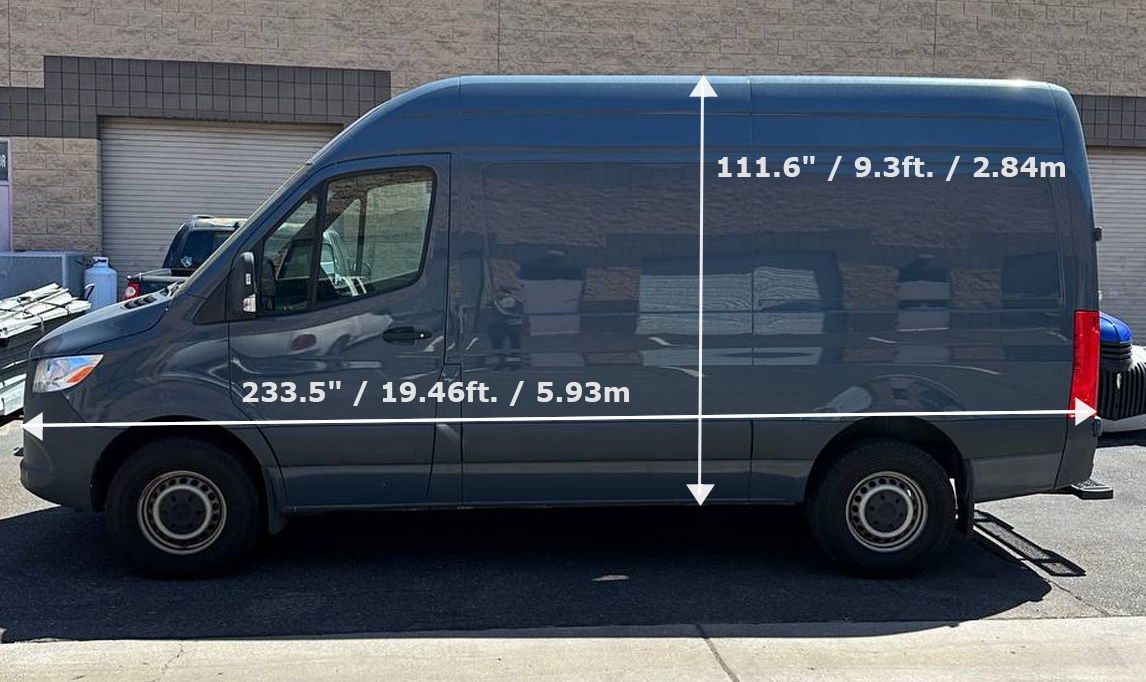 sprinter cargo van side dimensions