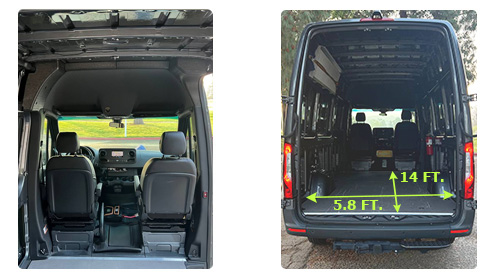 Sprinter Cargo Van seats and cargo space