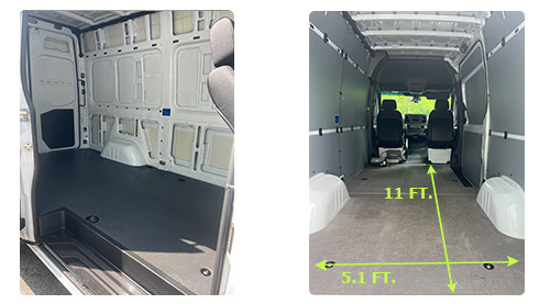 Mercedes Sprinter Cargo Compact van seats and cargo space