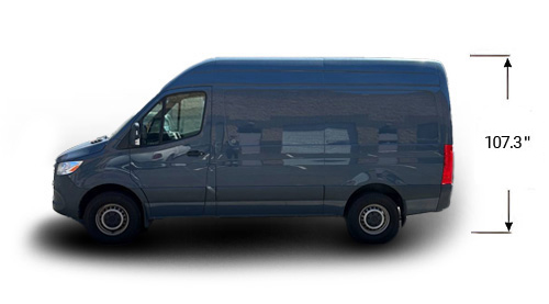 Mercedes Benz Sprinter Cargo Compact Van with high roof dimensions