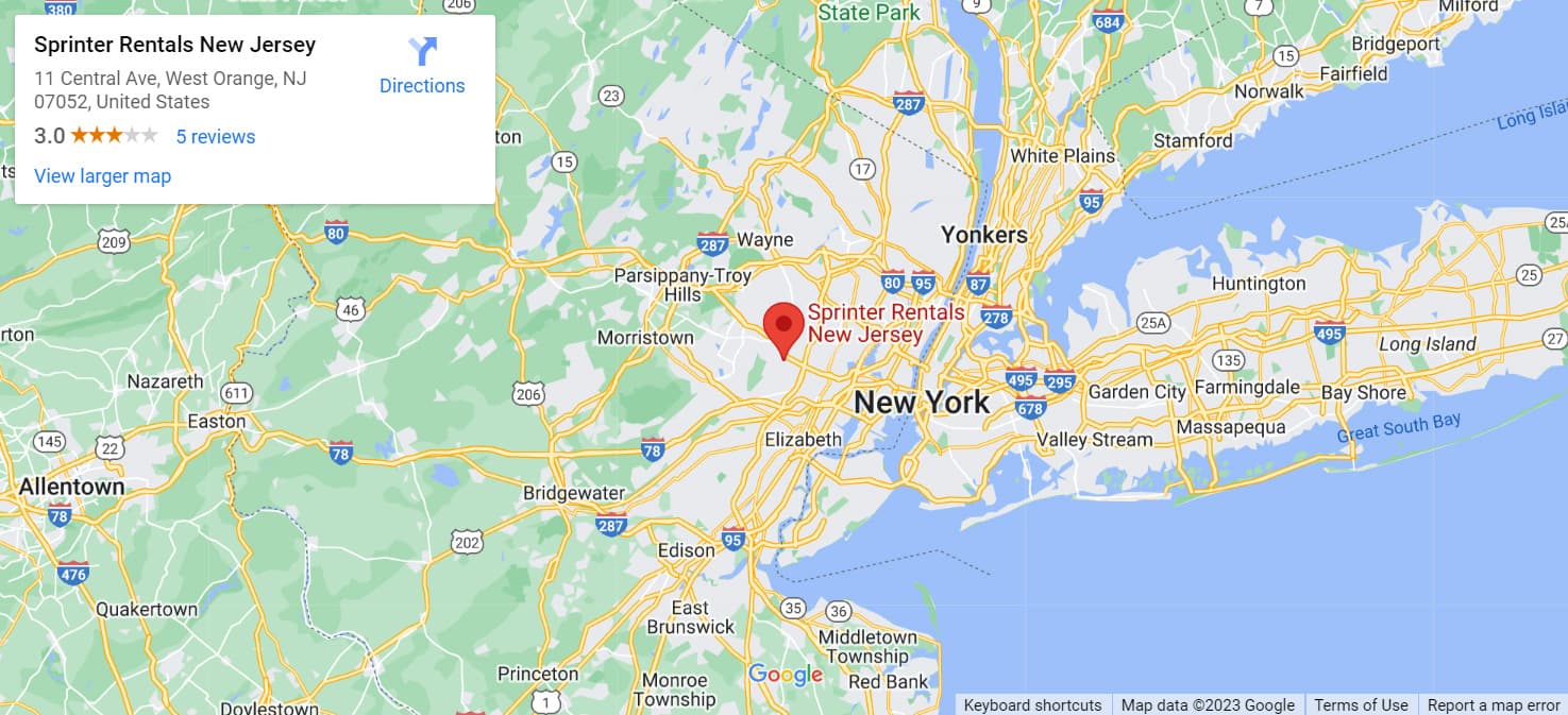 Sprinter Rentals New Jersey Location