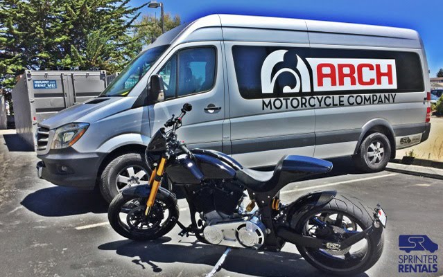 Sprinter Rentals Van & Arch Motorcycle in Monterey